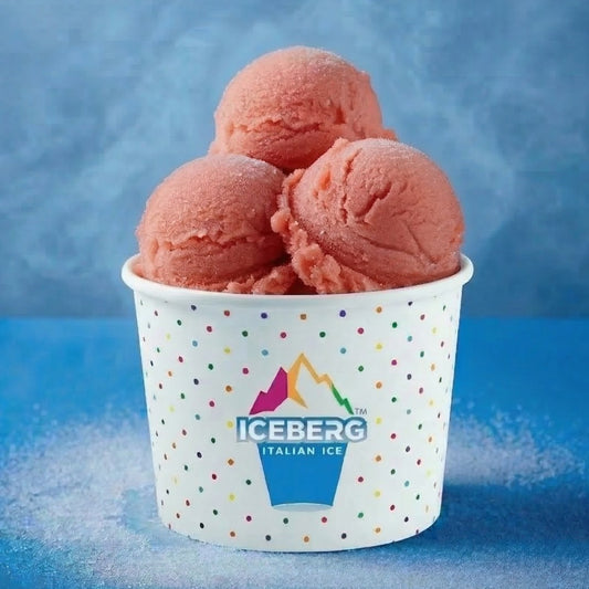 Watermelon Italian Ice in a frozen dessert cup