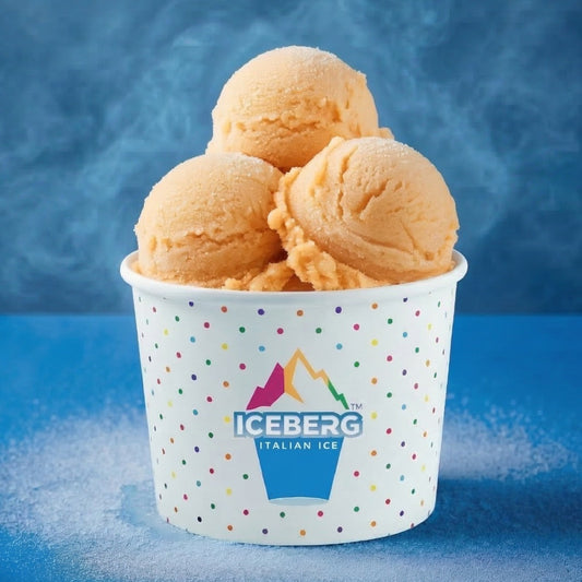 Mango Italian Ice in a frozen dessert cup